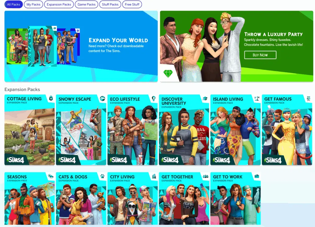 Sims 4 packs
