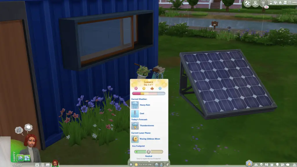 Sims 4 How Solar panels affect your eco foot print