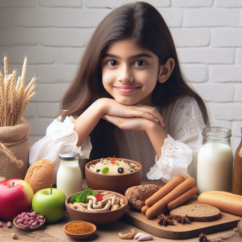 A girl staying healthy with prebiotic and probiotic food