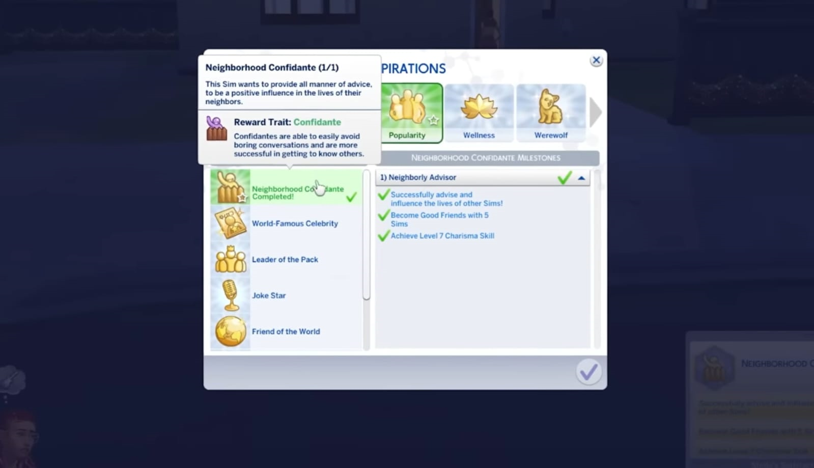 Sims 4 Neighborhood aspirations