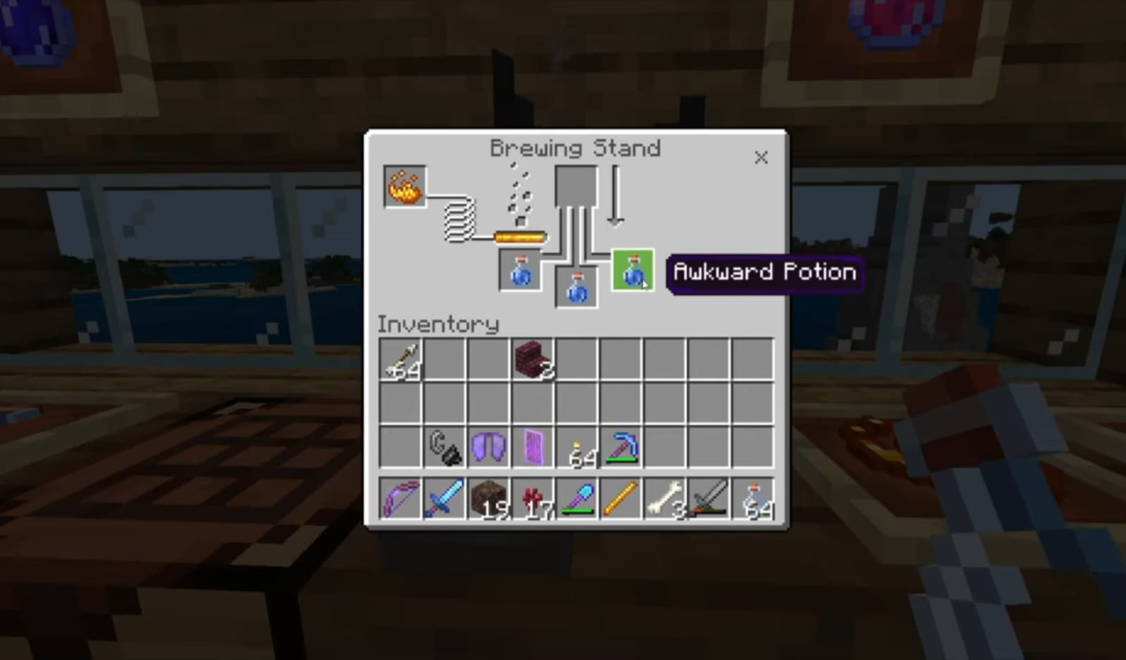 Minecraft helps Production of the Awkward Potion