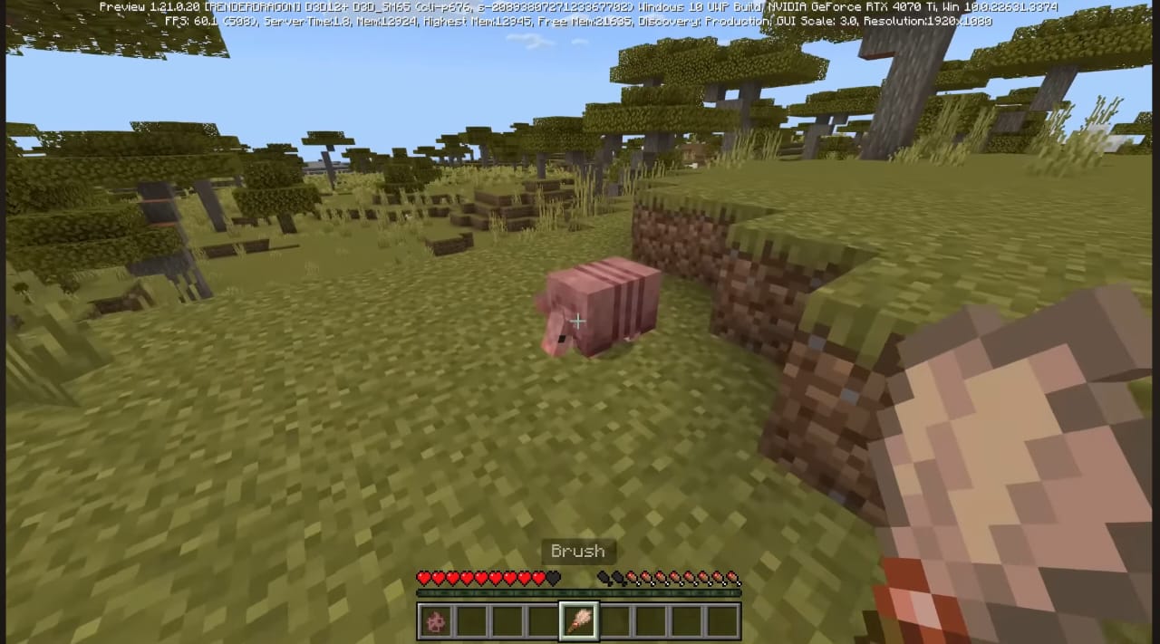 Armadillos in Minecraft cute