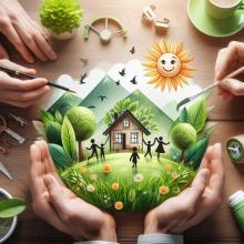 Living happily with nature - eco friendly family